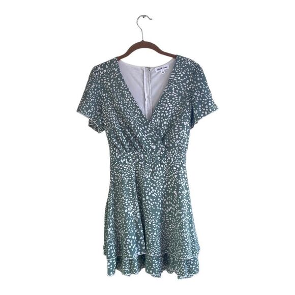 🆕 Emerald Sundae Sage Dot Printed Fit & Flare Short Sleeve Dress | 5 - Picture 3 of 9